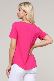 Women’s Short Sleeve Split Front Athleisure Top style 3