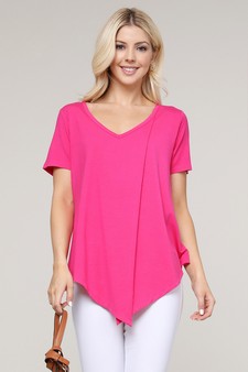 Women’s Short Sleeve Split Front Athleisure Top style 5