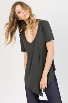 Women’s Short Sleeve Split Front Athleisure Top style 2