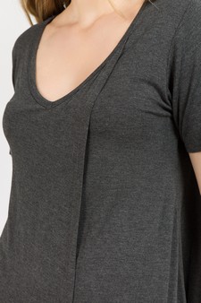 Women’s Short Sleeve Split Front Athleisure Top style 5