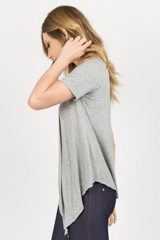 Women’s Short Sleeve Split Front Athleisure Top style 3