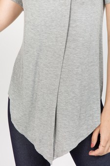 Women’s Short Sleeve Split Front Athleisure Top style 6