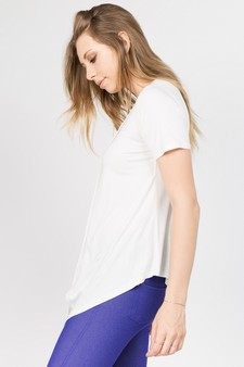 Women’s Short Sleeve Split Front Athleisure Top style 3