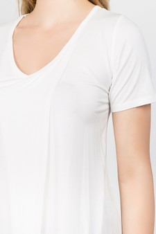 Women’s Short Sleeve Split Front Athleisure Top style 4