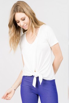 Women’s Short Sleeve Split Front Athleisure Top style 6
