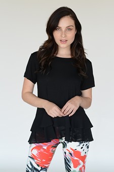 Women's Short Sleeve Chiffon Ruffle Top style 3
