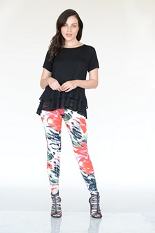Women's Short Sleeve Chiffon Ruffle Top style 6
