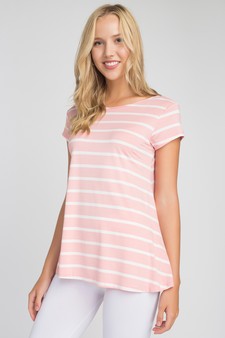 Women's Short Sleeve Striped Top style 2