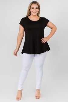 Women's Keyhole Short Sleeve Top style 4