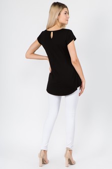 Women's Keyhole Short Sleeve Top style 3