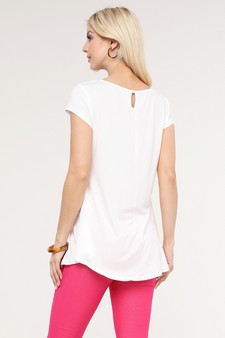 Women's Keyhole Short Sleeve Top style 6