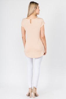 Women's Keyhole Short Sleeve Top style 3