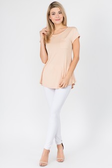 Women's Keyhole Short Sleeve Top style 4