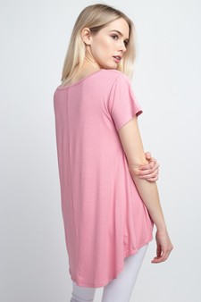 Women’s Short Sleeve Pleat Hem Top style 6