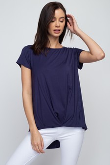 Women’s Short Sleeve Pleat Hem Top style 2