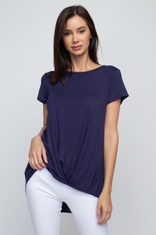 Women’s Short Sleeve Pleat Hem Top style 3