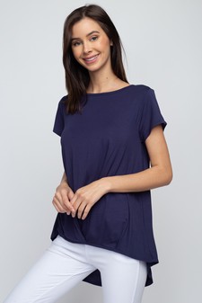Women’s Short Sleeve Pleat Hem Top style 4