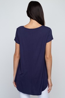Women’s Short Sleeve Pleat Hem Top style 7