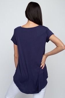 Women’s Short Sleeve Pleat Hem Top style 8