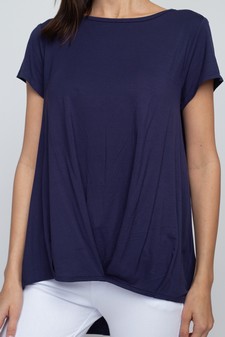 Women’s Short Sleeve Pleat Hem Top style 9