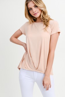 Women’s Short Sleeve Pleat Hem Top style 2