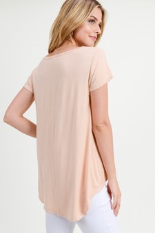 Women’s Short Sleeve Pleat Hem Top style 4