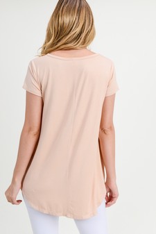 Women’s Short Sleeve Pleat Hem Top style 5