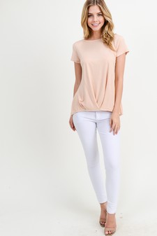 Women’s Short Sleeve Pleat Hem Top style 7