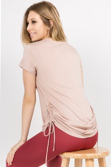 Lady's Short Sleeve Cinched Side Top style 4