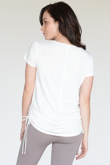 Lady's Short Sleeve Cinched Side Top style 4