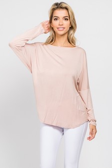 Women's Long Sleeve Surplice Open Back Top style 2