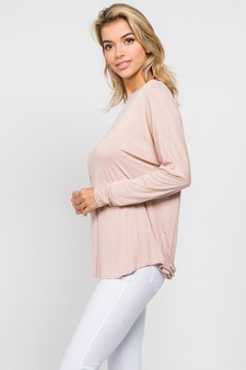 Women's Long Sleeve Surplice Open Back Top style 3