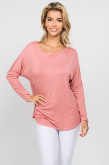 Women's Long Sleeve Surplice Open Back Top style 2