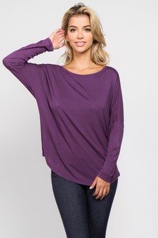 Women's Long Sleeve Surplice Open Back Top style 2