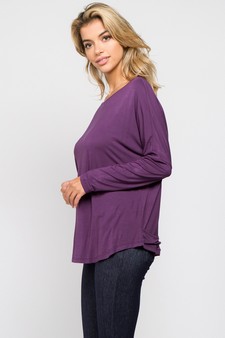 Women's Long Sleeve Surplice Open Back Top style 3