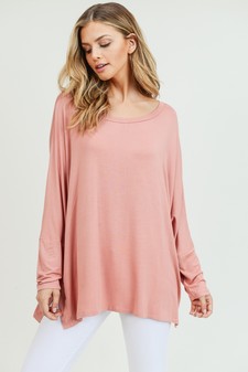 Women's Dolman Sleeve Oversized Tunic Top style 2