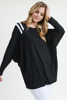 Women's Striped Shoulder Dolman Top style 2