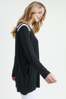 Women's Striped Shoulder Dolman Top style 3