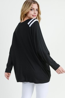 Women's Striped Shoulder Dolman Top style 4