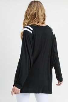 Women's Striped Shoulder Dolman Top style 6