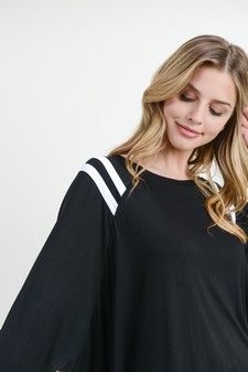 Women's Striped Shoulder Dolman Top style 7
