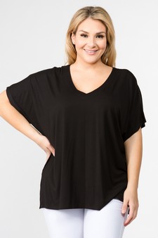 Women's Short Sleeve V-Neck Oversized Top style 2