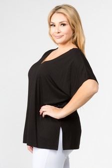 Women's Short Sleeve V-Neck Oversized Top style 3