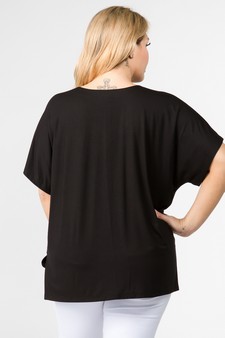 Women's Short Sleeve V-Neck Oversized Top style 4