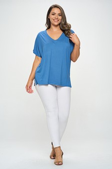 Women's Short Sleeve V-Neck Oversized Top style 5