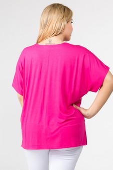 Women's Short Sleeve V-Neck Oversized Top style 4