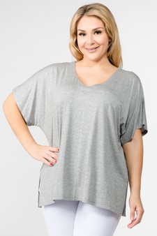 Women's Short Sleeve V-Neck Oversized Top style 2