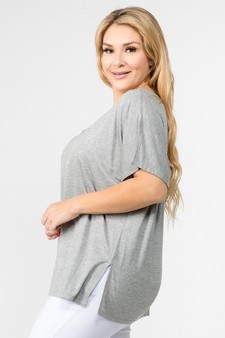 Women's Short Sleeve V-Neck Oversized Top style 3