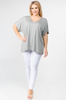 Women's Short Sleeve V-Neck Oversized Top style 5