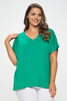 Women's Short Sleeve V-Neck Oversized Top style 4